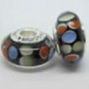 Multi Colored Murano Glass Bead - Fits most Pandora or Troll Style Bracelets